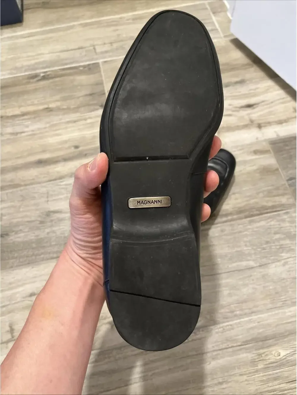 MAGNANNI LINO MENS BUCKLE STRAP BLACK LEATHER LOAFERS SIZE 9M MADE IN SPAIN VGC